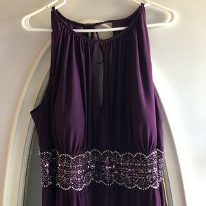 keyhole beaded waist jersey dress - formal